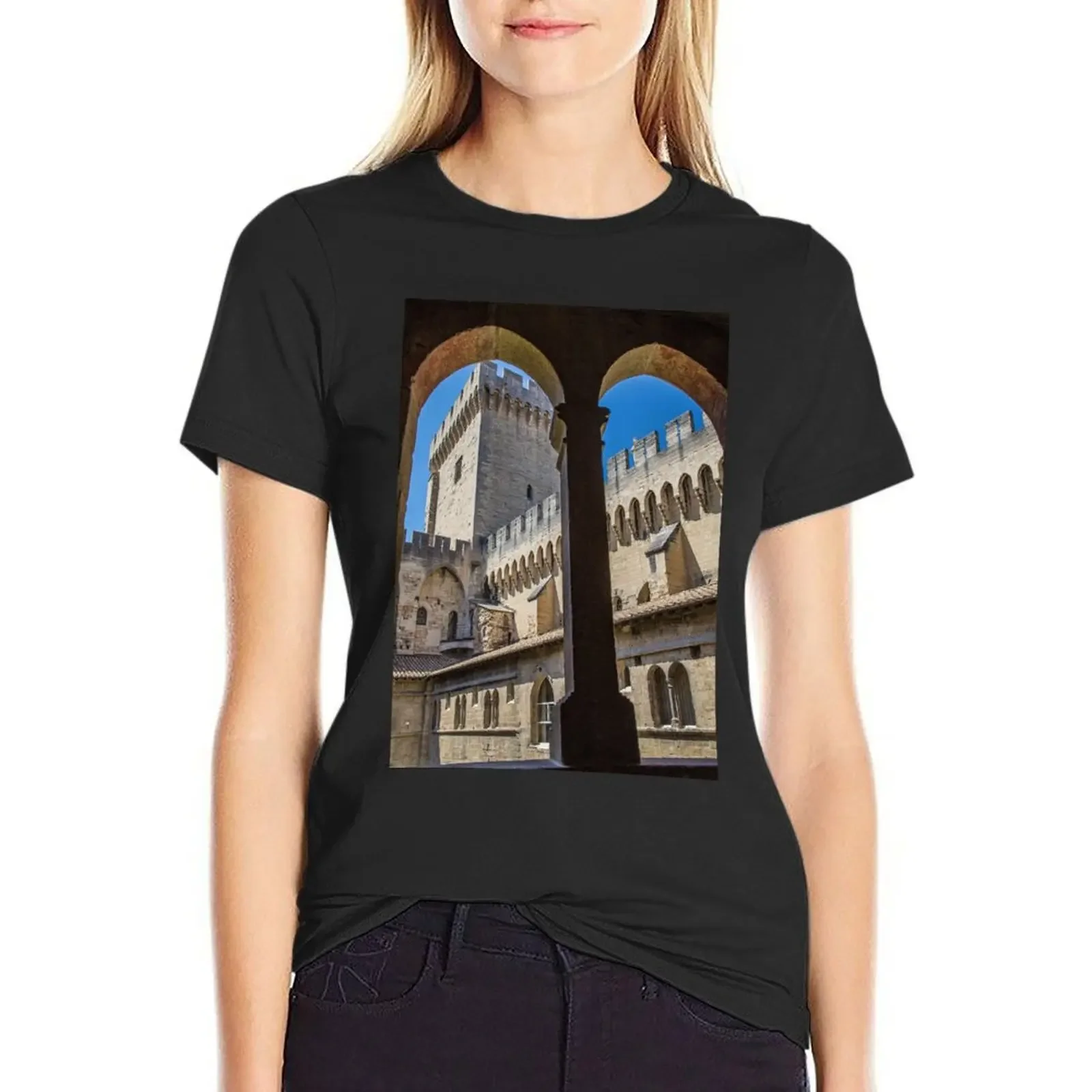 Франция. Авиньон. Папальный дворец. Футболка женская одежда Эстетическая