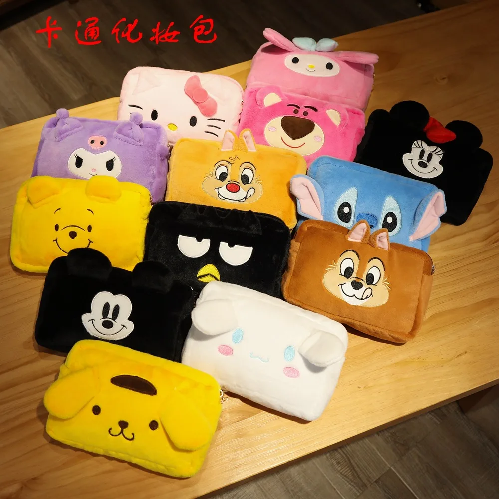 

Sanrioed 26Cm Kawaii Cartoon Plush Mymelody Cinnamoroll Kuromi Badbadtz-Maru Travelling Bag Cosmetic Bag Zero Wallet