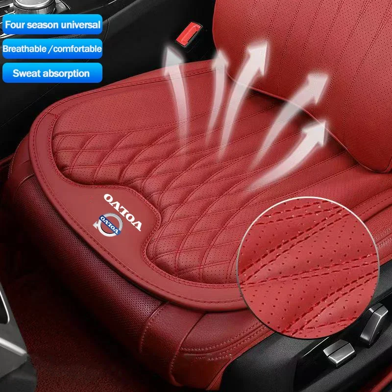 Фото Для Volvo XC60 XC90 V40 V60 S60 V50 C40 XC40 V70 V90 S80 EX90 C30: Кожаная подушка для автомобильного сиденья с поясничной опорой, высококачественный автомобильный интерьер №4