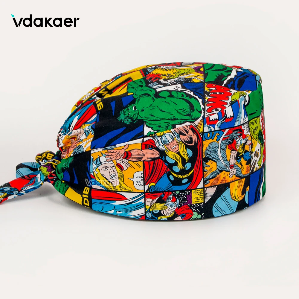 

wholesale In Stock Printed scrubs caps Health Service Station Pet Grooming Agency Work scrub hat Beauty Hats lab nursing hat