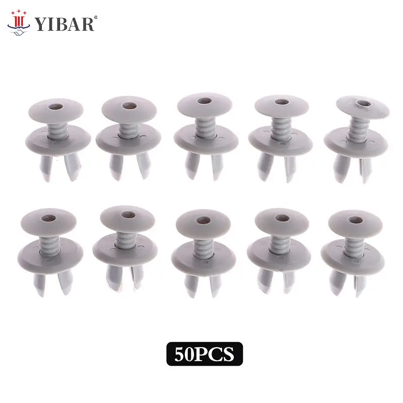 

50pcs Car Fastener Trim Panel Lining Clips Gray Plastic Holder Clip Car Interior for VW Volkswagen T4 T5 Transporter Accessories