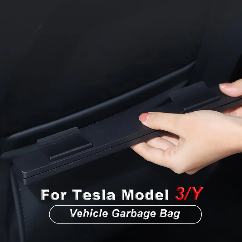 

Car Seat Back Folding Garbage Bag Debris Storage Bag Car Interior Accessories for Tesla Model 3 Model Y 2016-2020 2021 2022