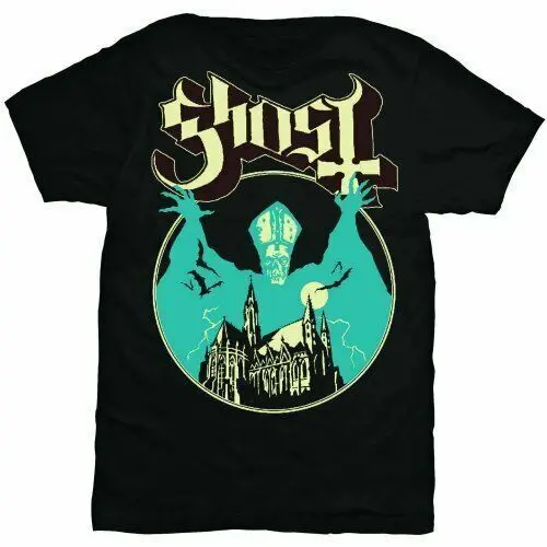 Фото Официальная футболка Ghost BC, черная классическая мужская футболка Opus Eponymous в стиле рок с металлическим ремешком №1