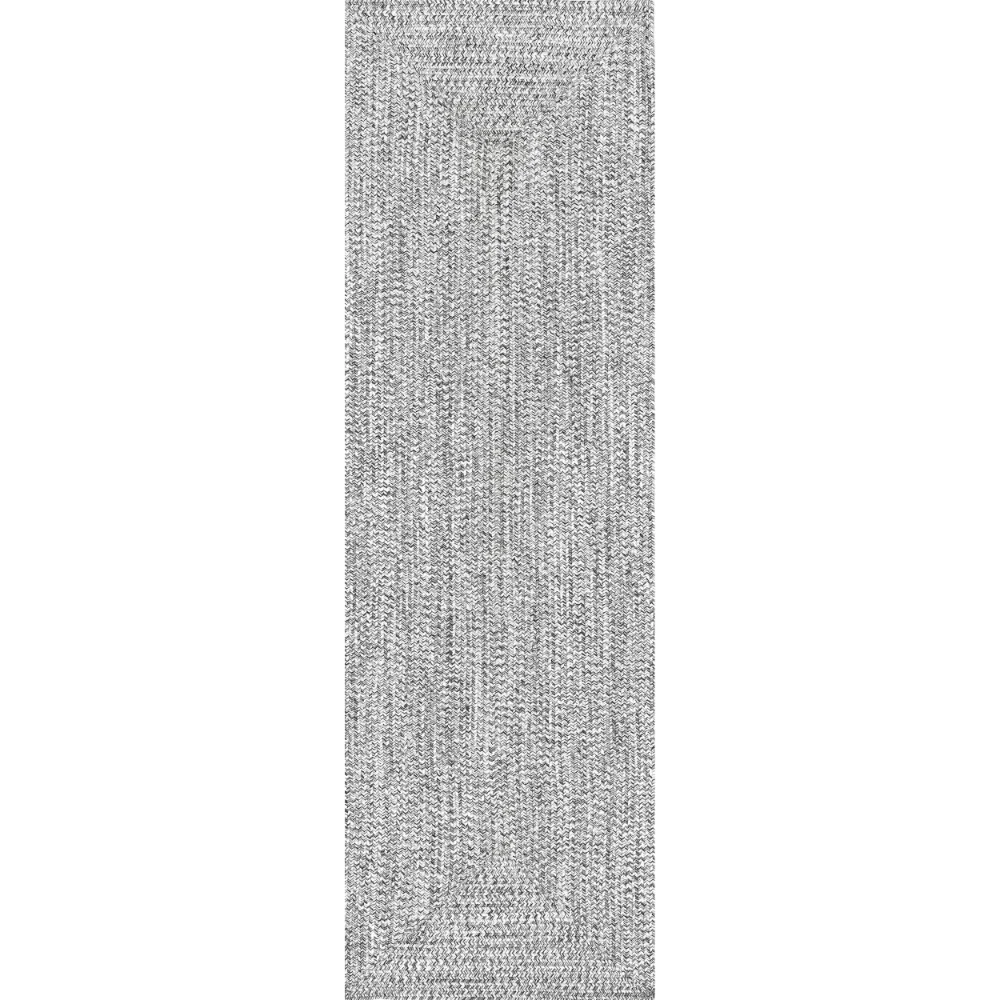 

Wynn Braided Indoor/Outdoor Runner Rug, 2' 6" x 12', Salt and Pepper