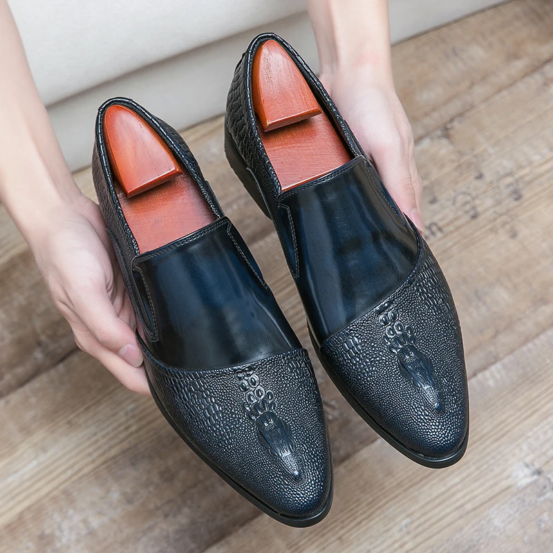 Мокасины мужские с острым носком повседневные дизайнерские туфли без застежки
