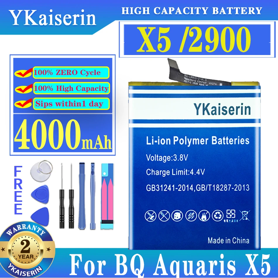 

Original YKaiserin High Quality 4000mAh Battery For BQ Aquaris X5 Plus X5plus Batterij + Tracking Code