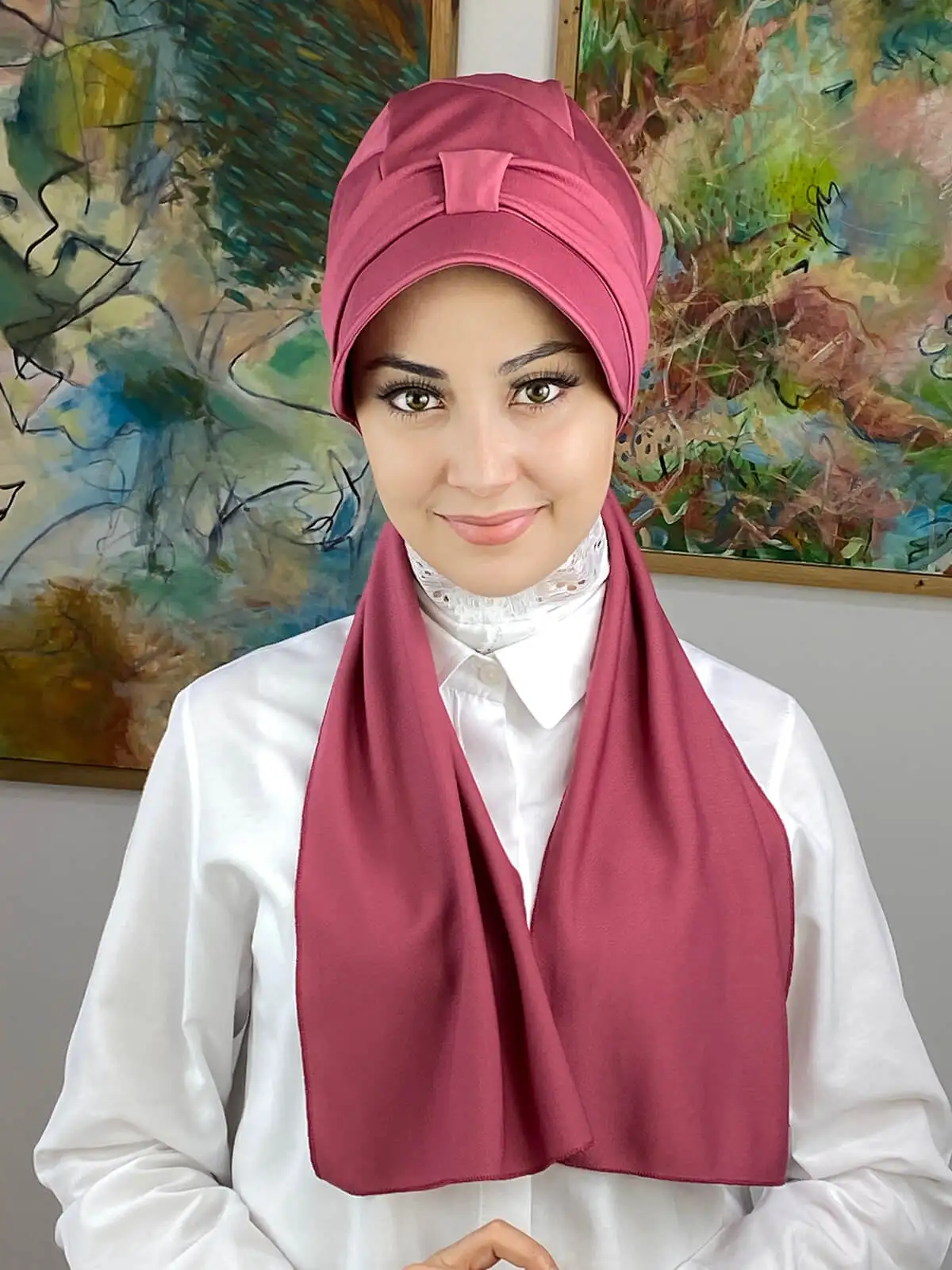 

Color Rose Scarf Hat New Fashion Islamic Muslim Women Scarf 2021 Trend Hijab Which Are Immediately Ready-to-Wear Beanie Bone Koton chiffon
