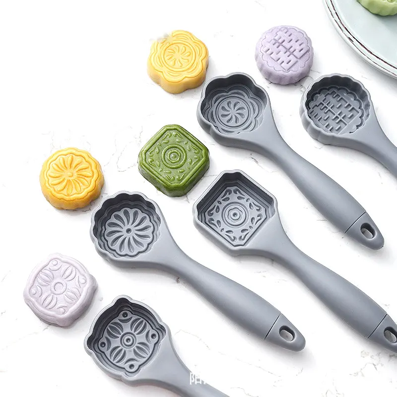 

5 Style Round/square Flower Mooncake Mold Set Mid Autumn Festival DIY Hand Pressure Fondant Moon Cake Mould Decoration Tool