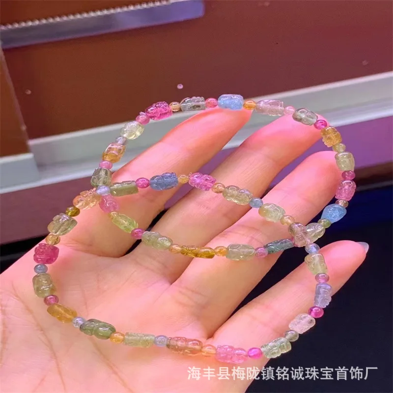 Браслет Pi Xiu из натурального турмалина женский простой прозрачный браслет Macaron