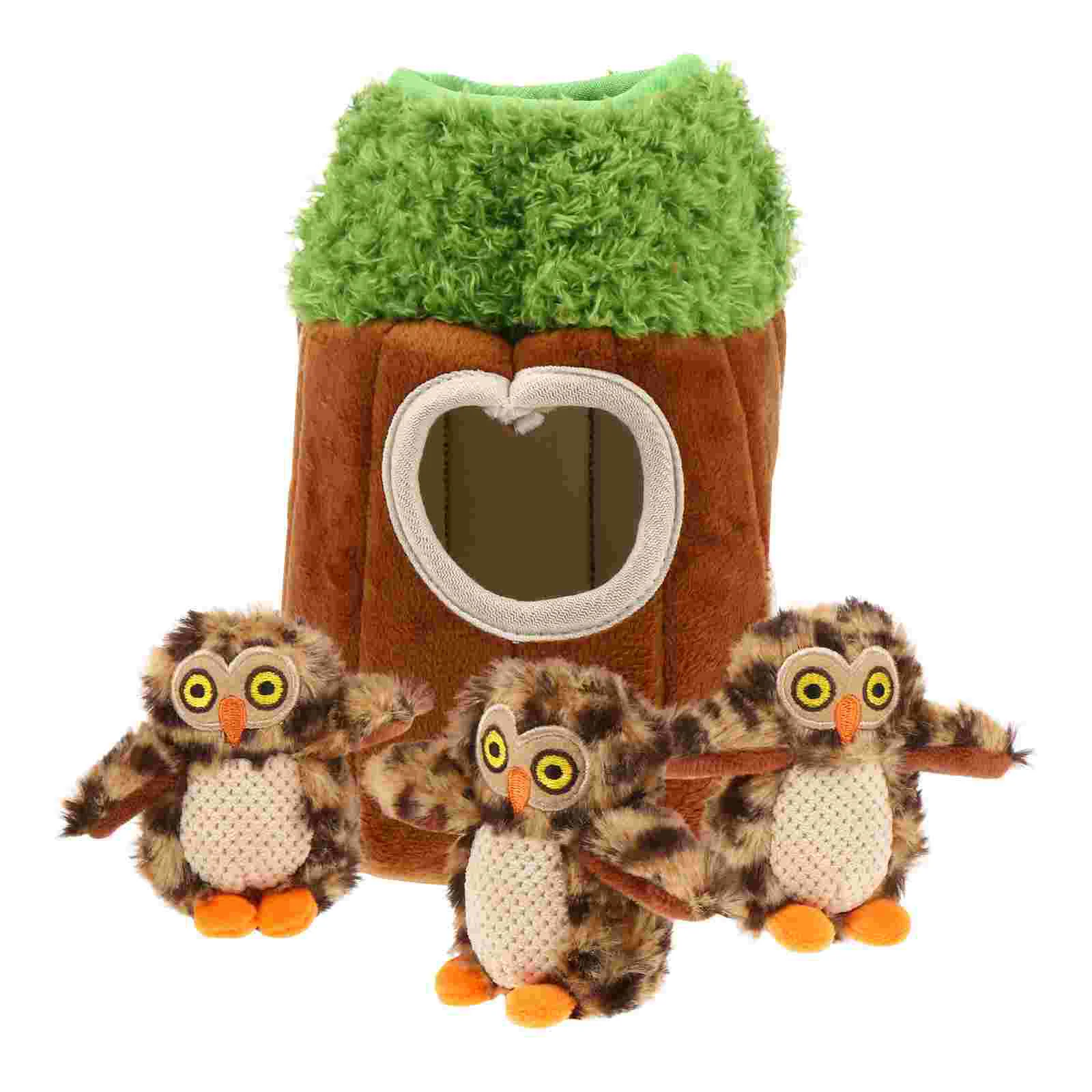 

4Pcs Dog Hide and Seek Activity Squeaky Plush Animal Pet Molar Supplies