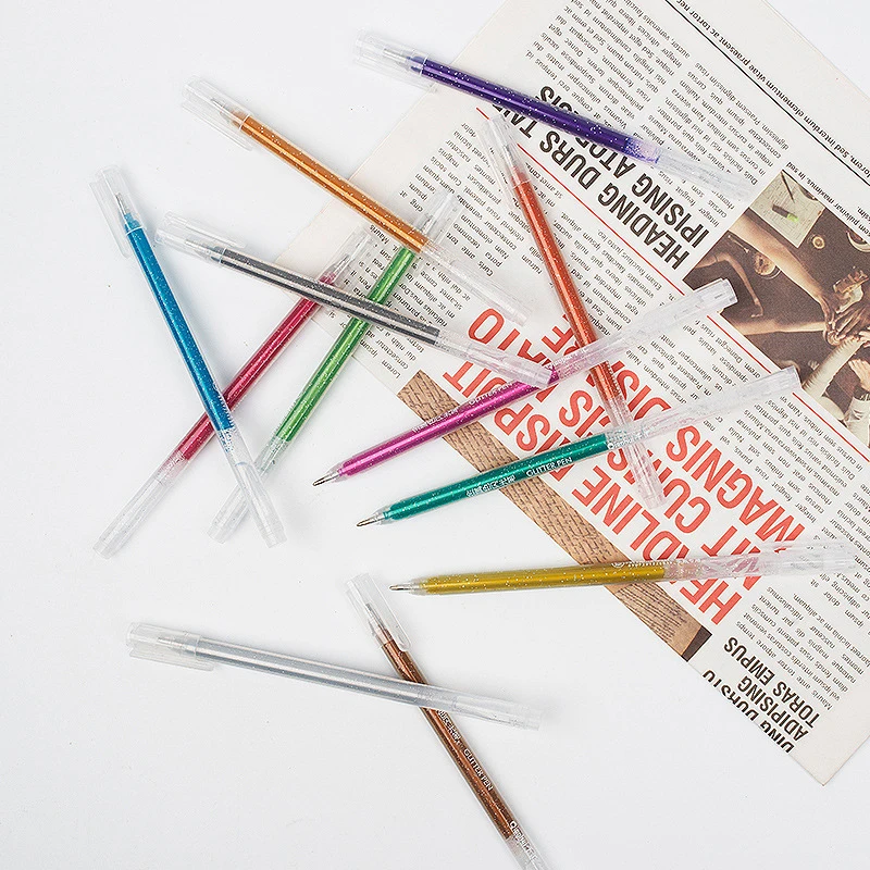 Гелевые ручки с блестками 1 0 мм 12 цветов