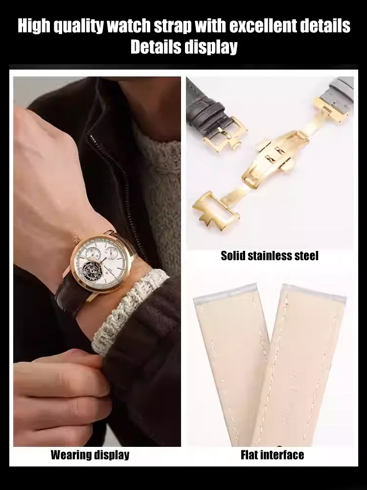 Фото Ремешок для часов из натуральной кожи с бамбуковым узором для Vacheron Constantin, кожаный ремешок для часов для мужчин и женщин, 15, 16, 17, 18, 19, 20, 22 мм №5