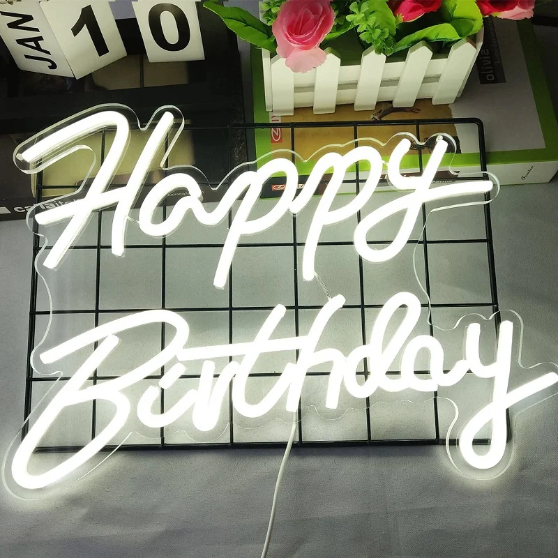 

Happy Birthday LED Neon LED Sign Party Décor Neon Lights Night Lights For Birthday Party Decoration Home Decoration