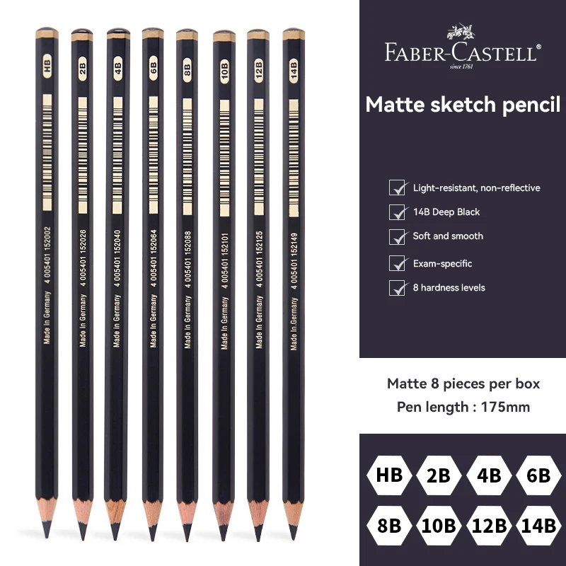 

Набор графитовых карандашей Faber-Castell HB 2B 4B 6B 8B 10B 12B 14B