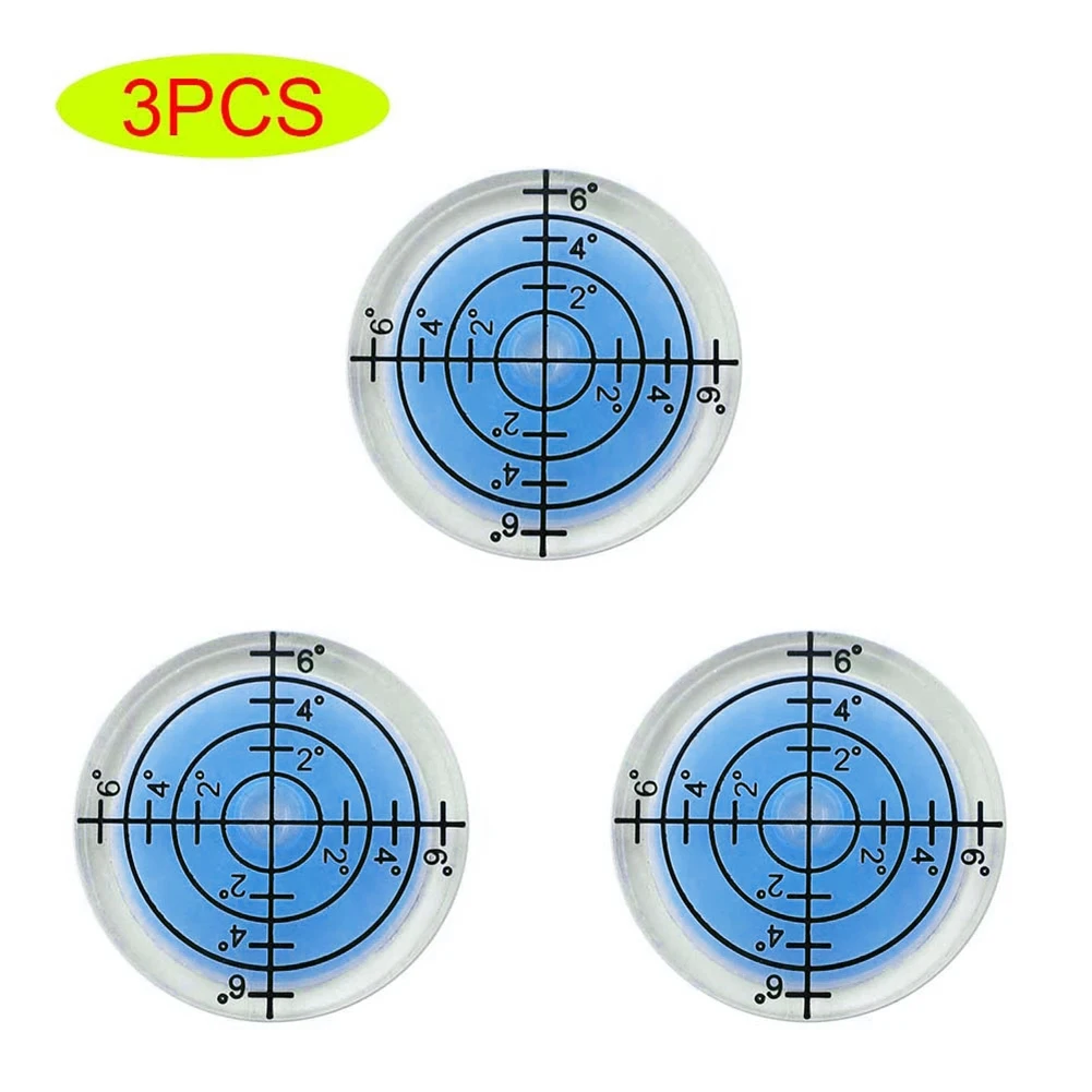 

3pcs 32mm Horizontal Bubble Level Degree Mark Surface Level Round Bubble Spirit Level Circular Measuring Meter Measuring Tools