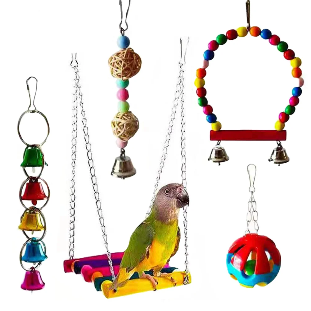 

5PCS Funny Bird Bite Set Parrot Chewing Pet Plaything Bird Set