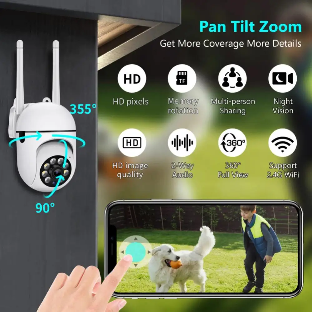 

2023 новая 720P Wi-Fi IP-камера с 4-кратным увеличением, уличная камера видеонаблюдения, камера 2,4g с датчиком движения, камера видеонаблюдения, камера s, Радионяня