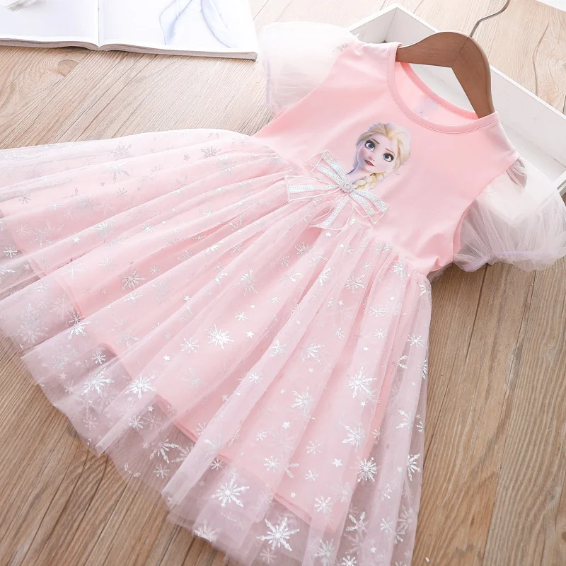 

Fashion Korean Little Children Cute Thing Children Vestidos Pretty Summer Kids Dresses for Girls Frozen Elsa Princess Costume