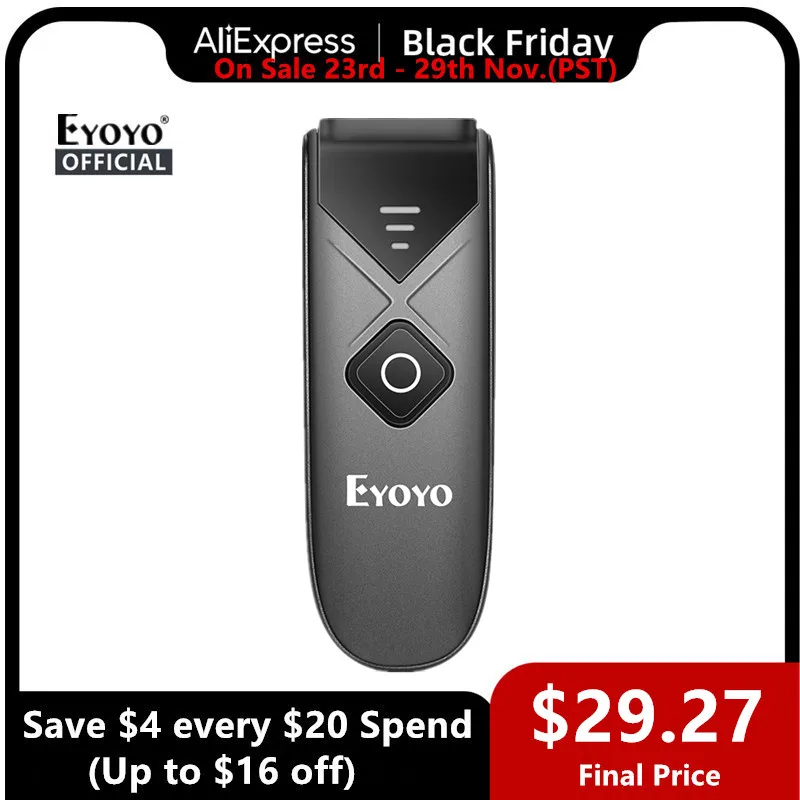 

Eyoyo EY-015 Mini Barcode Scanner USB Wired/Bluetooth/ 2.4G Wireless 1D 2D Scanner QR PDF417 EAN13 Data Matrix Bar code Reader