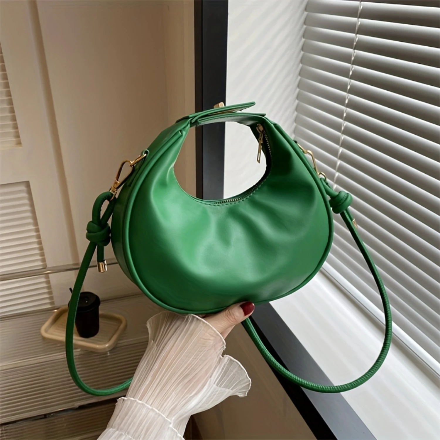 Сумка через плечо с полумесяцем Женская шикарная Сумка-Кроссбоди регулируемым