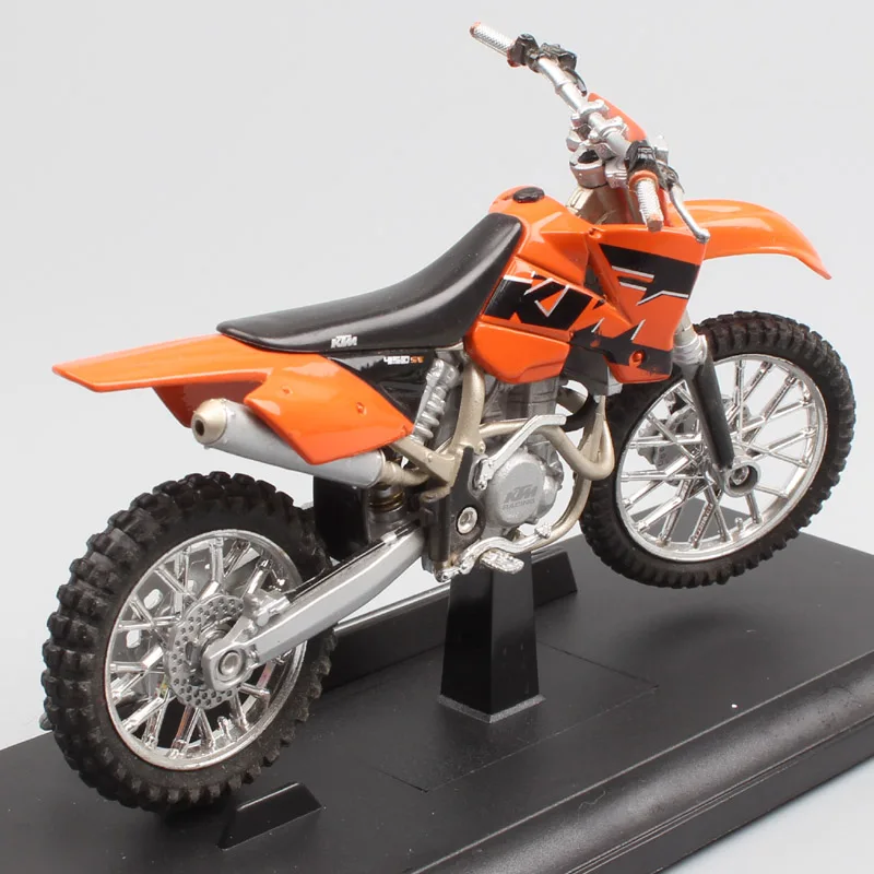 Children Boys 1/18 Scale Welly KTM 450 SX Racing 2000 Dirt Motorcycle Off Road Bike Model Enduro Diecast Vehicle Toy Thumbnails images - 6