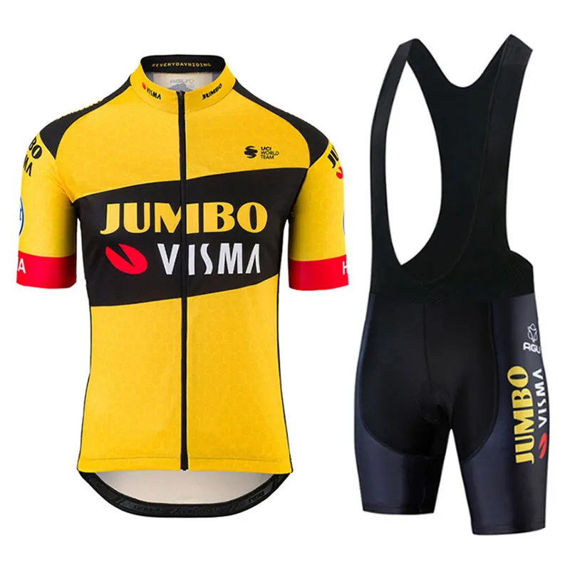 

Комплект одежды для велоспорта JUMBO VISMA мужской, Джерси 20D, короткая велоодежда, летняя велосипедная одежда, 2022