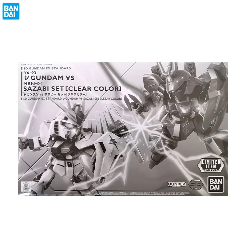 Фото Набор фигурок Bandai BB Warrior SD Nu Gundam Vs Sazabi Fate Showdown с прозрачной подставкой Gundam, лимитированная серия, оригинальная коробка №3