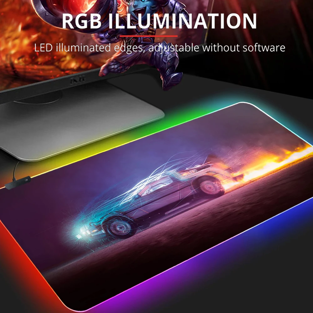 

Игровой коврик для мыши «Назад в будущее», RGB, 900x400