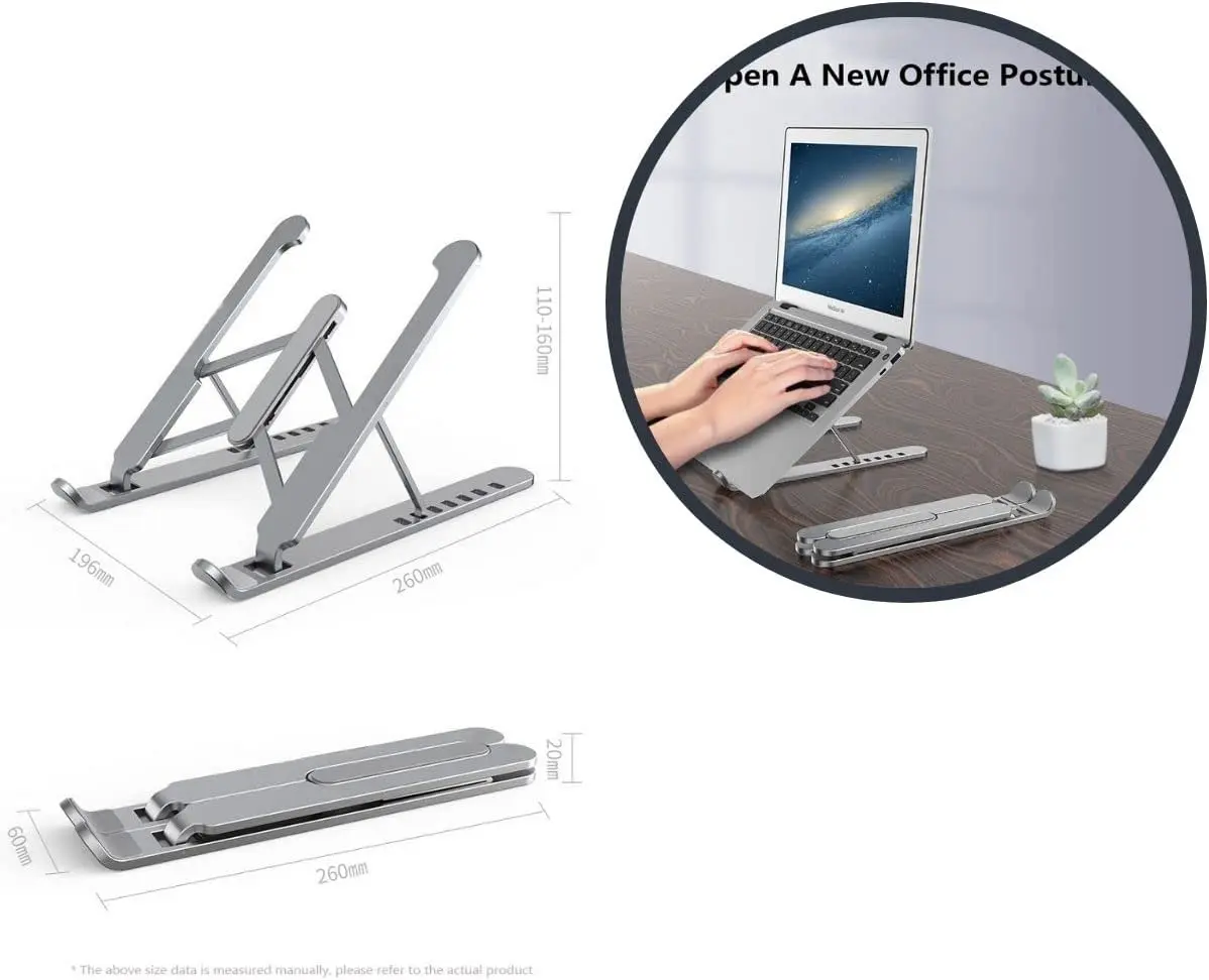 

Adorable Black Adjustable 14 - 17 Inch Notebook Stand for Almost All Laptops - Compact, Lightweight & Portable!