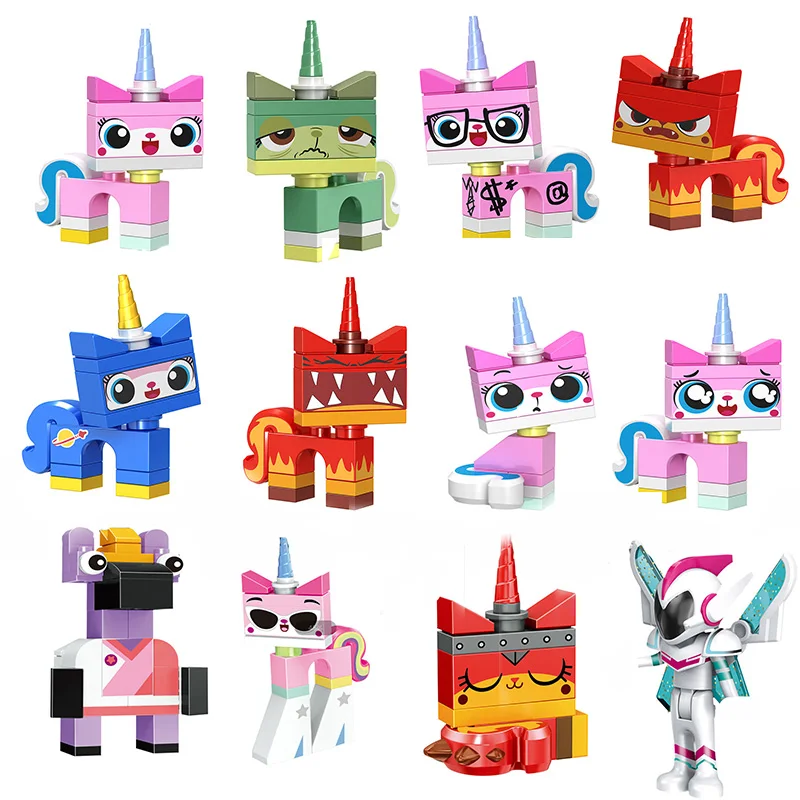 Конструктор «мультяшный персонаж» из аниме-фильма «Unikitty», «кошка», «Вопрос двух», милая миниатюрная экшн-кукла, модель в сборе, игрушка в подарок