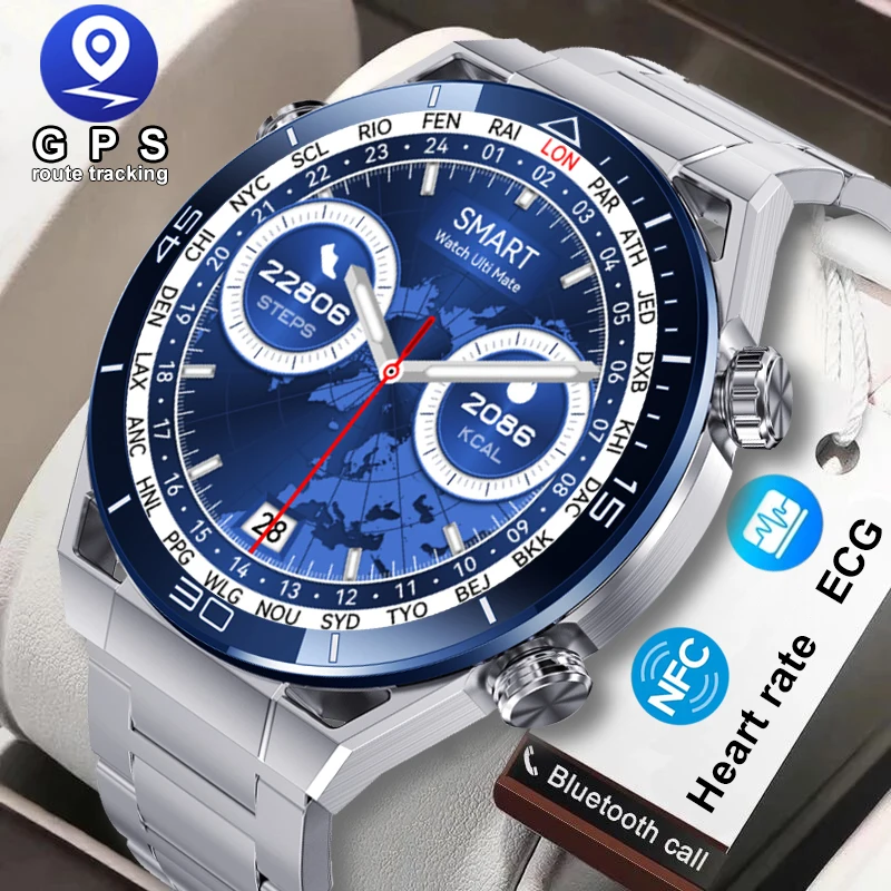 2023 New NFC ECG+PPG Bluetooth Call GPS Motion Tracker Smart Watch For Huawei Watch Ultimate IOS Android Smartwatch Men Watches