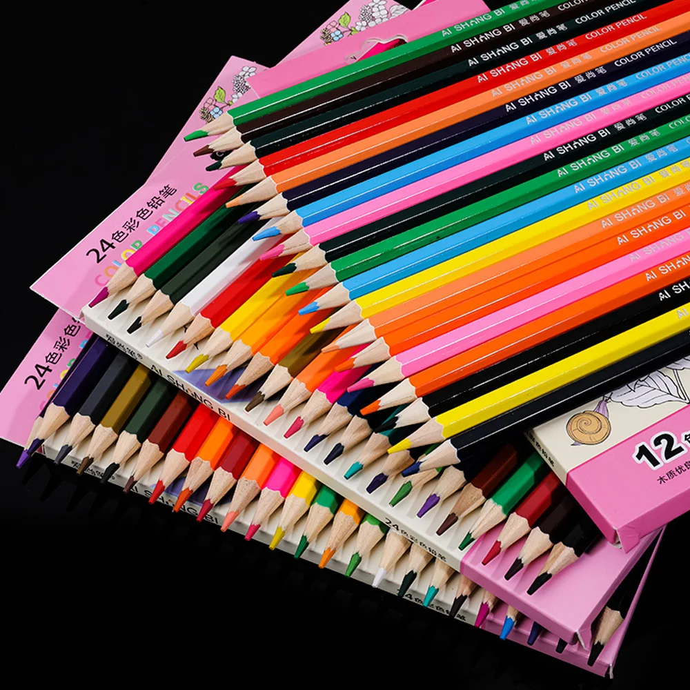 Boxed 12/24 Color Advanced Color Lead Painting Color Pencil  Art Supplies Color Pencil Set