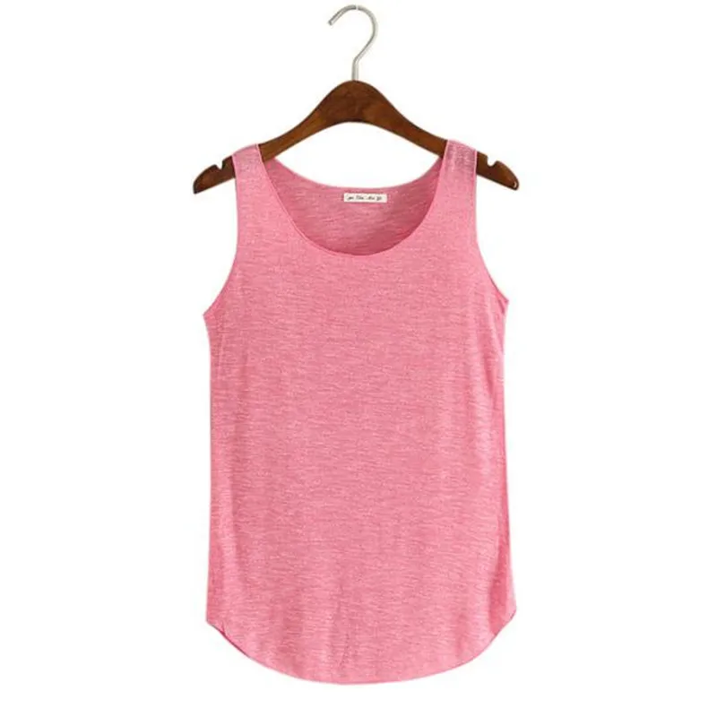

Spring Summer Tank Tops Women Sleeveless Round Neck Loose T Shirt Ladies Vest Singlets