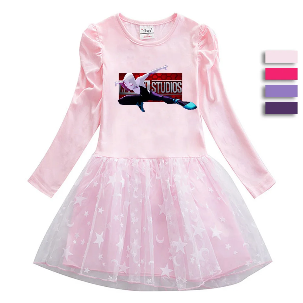 

Marvel Gwen Spider-Man girls dress clothes new children's foreign style everything matching princess skirt girl baby mid-length
