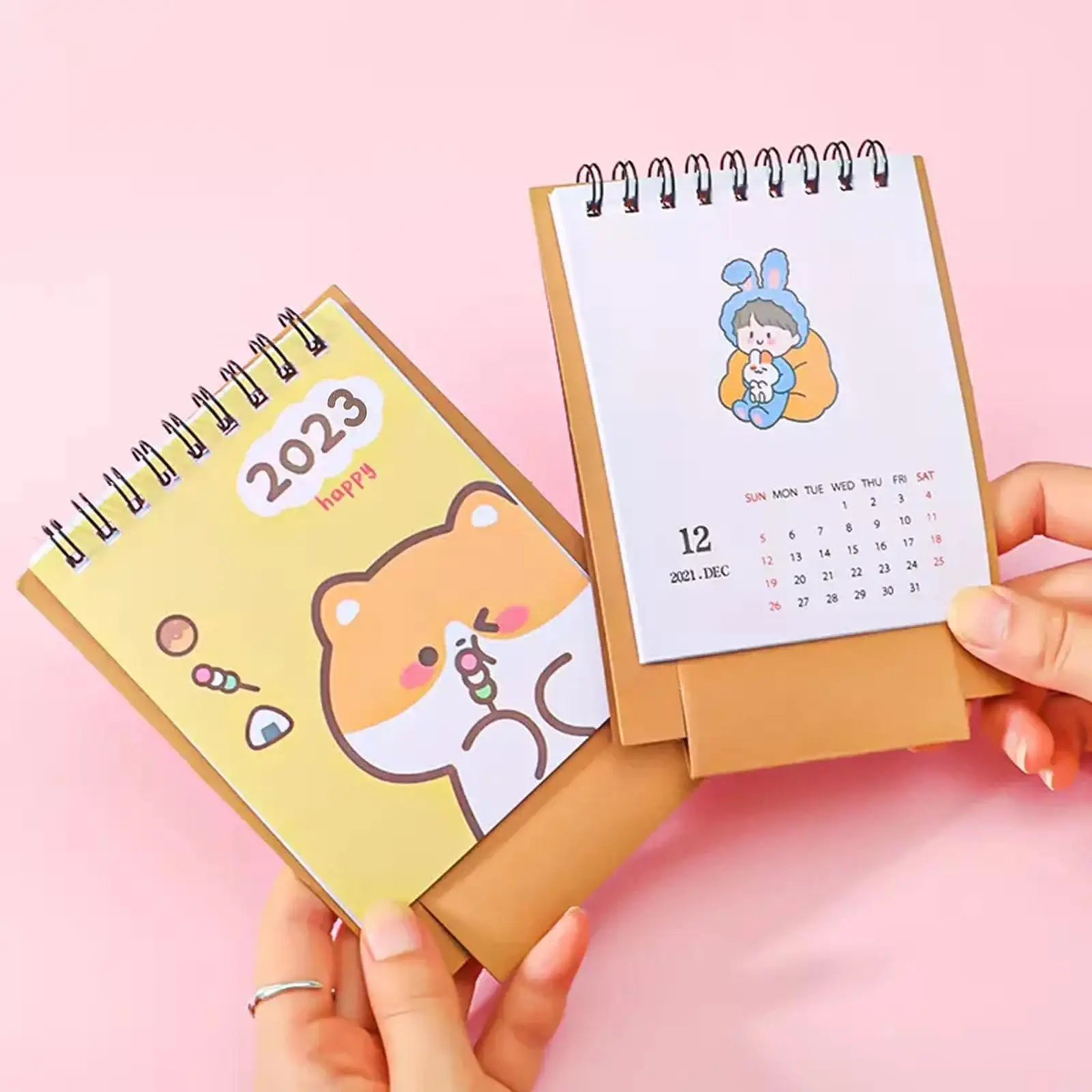 

2023 Cartoon Cute Rabbit Desk Calendar Mini Kawaii Calendar Scheduler Daily Paper Weekly Stationery Agenda Planner Student Z4D8