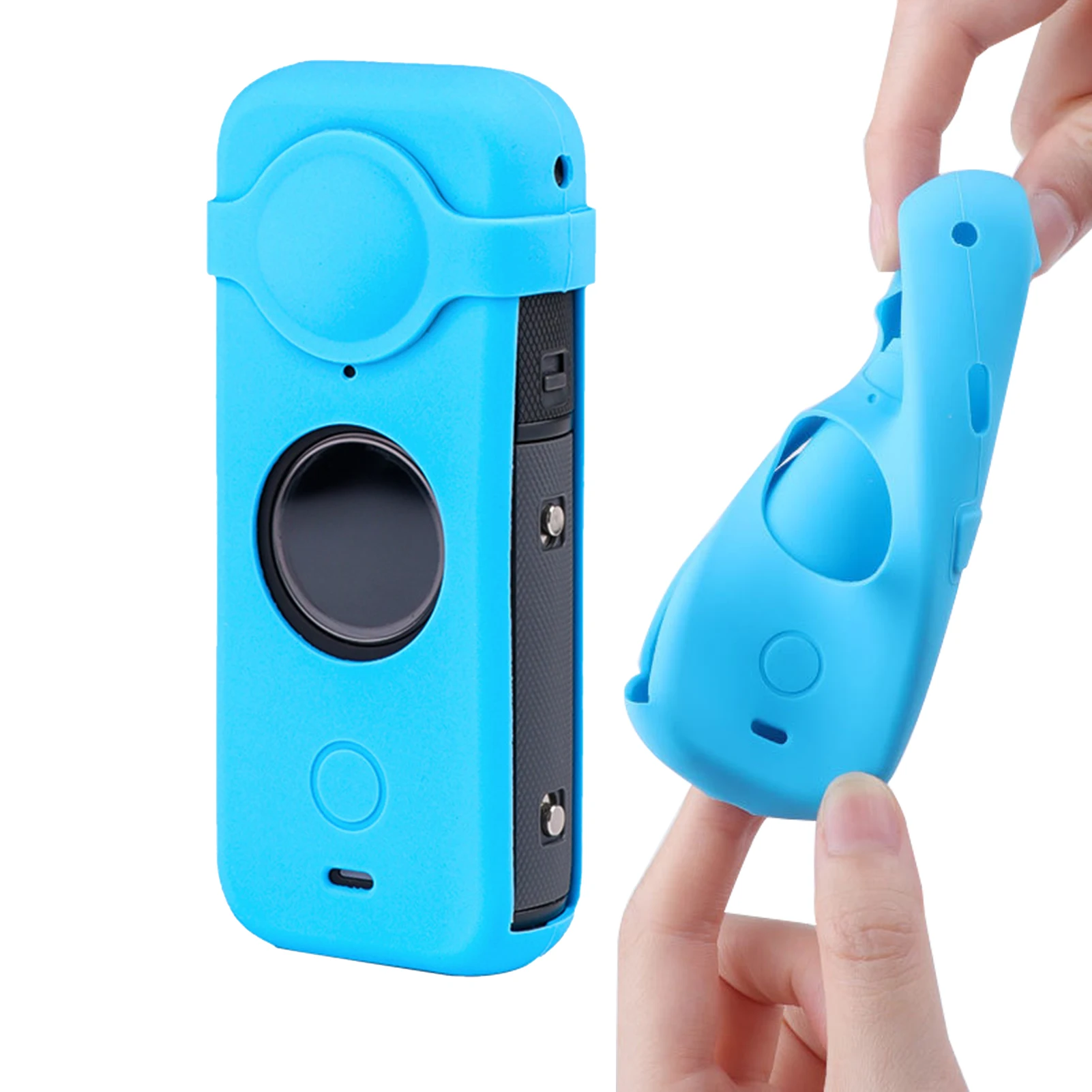 

Silicone Case for Insta360X2 Tempered Glass Screen Protector Film Lens Cap Cover for Insta 360X2 Camera Accessories