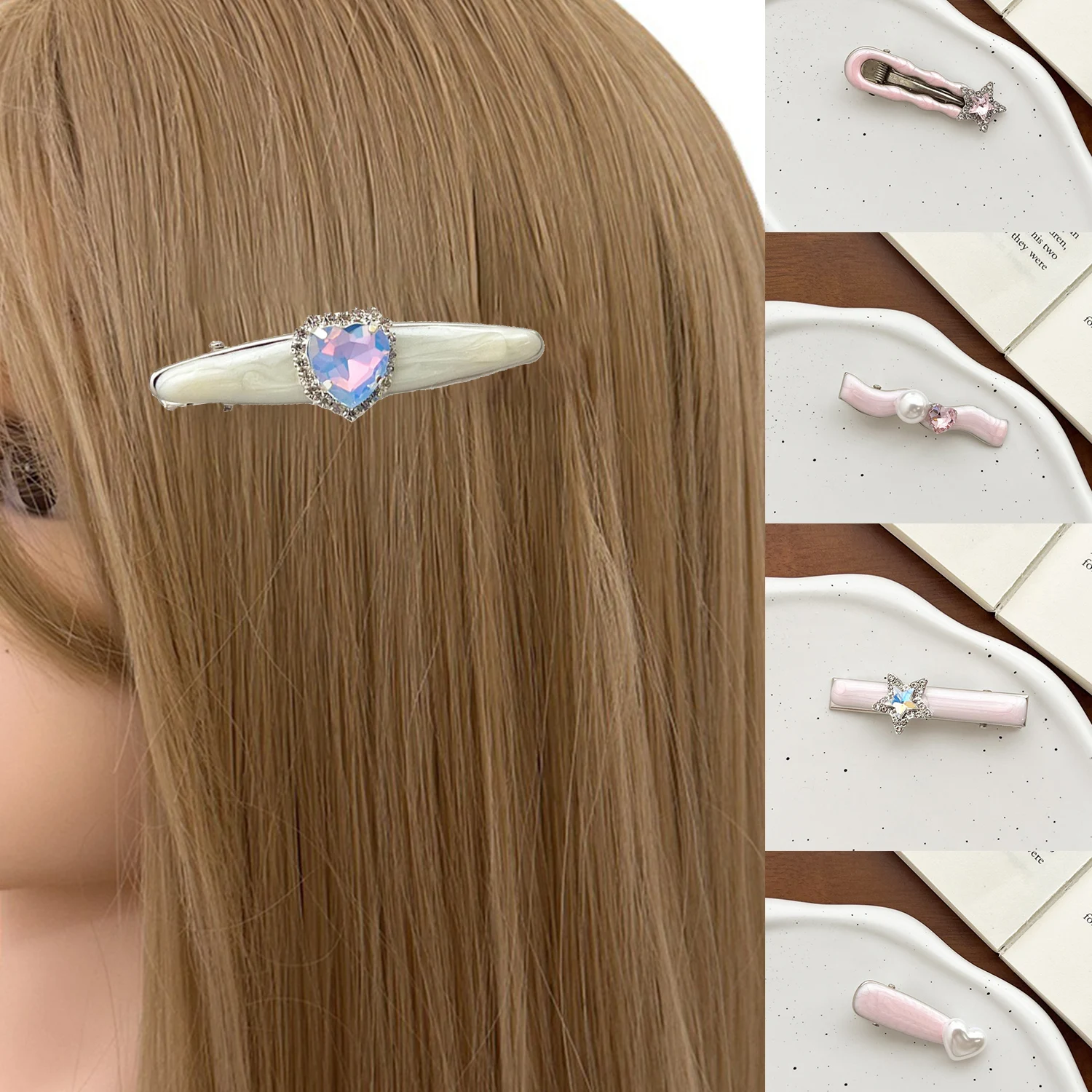 Милые крутые блестящие женские заколки для волос в стиле Харадзюку