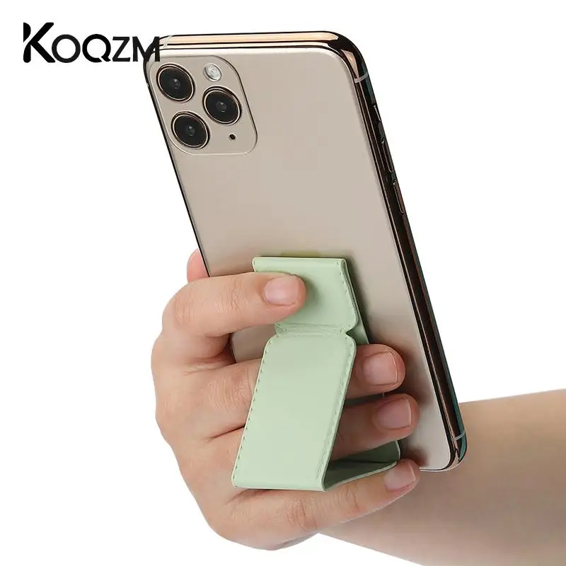 

1Pcs Universal Mini Folding Mobile Holder Portable PU Leather Bracket Desk Mount Phone Cradle Foldable Stand for Cellphone