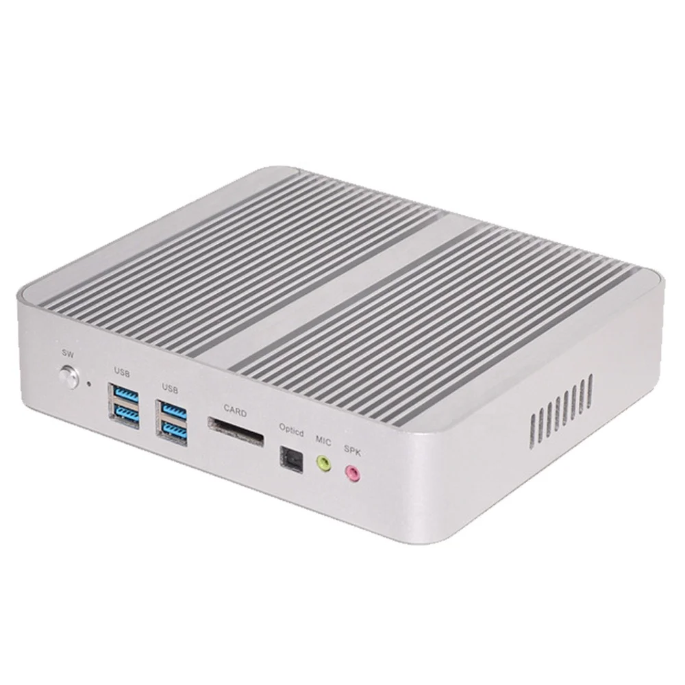 

Fanless mini host dual RJ45 lan dual HD core i5 processor 5200U Win 16GB pc i5 desktop computer hot sale