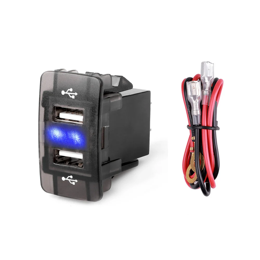 

Двойное зарядное устройство USB для автомобиля, 4,2 А, 12-24 В, 44x26 мм, с вольтметром, 60 см, для XIAOMI, HUAWEI, IPHONE, специальные автомобильные аксессуары ...