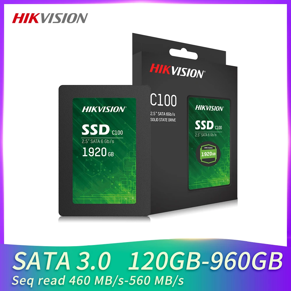 Внутренний SSD-накопитель Hikvision C100, твердотельный накопитель для ноутбука, настольного ПК, 3D NAND, 2,5 дюйма, SATA 3,0, 120 ГБ/240 ГБ/48
