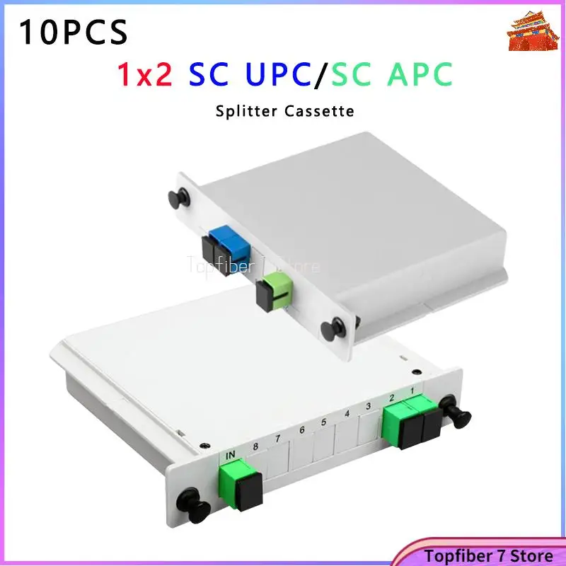 10pcs 1x2 SC/APC Splitter Cassette Insertion Type Fiber Optic Splitter PLC 1X2 Splitter Fiber Optical Box FTTH Free Shipping