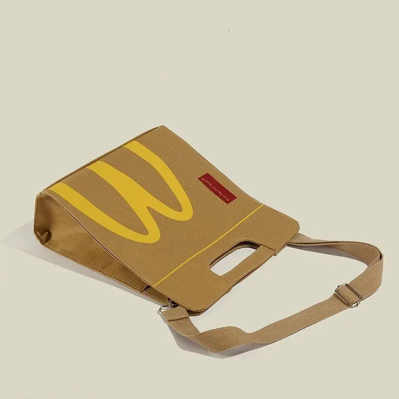 McDonald  Shoulder Bag  Women New Large Capacity Canvas Niche Tote Handbag Ins Messenger Bag