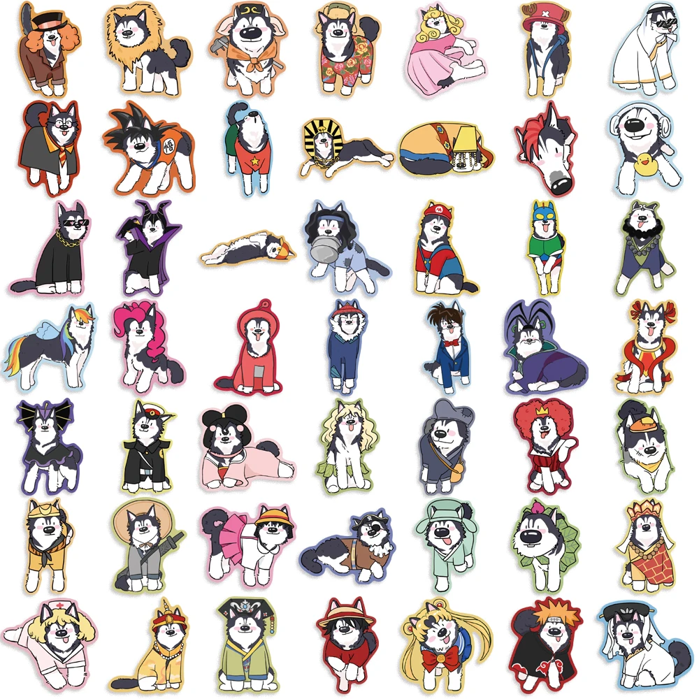 Наклейки с изображением животных и собак 50 шт.