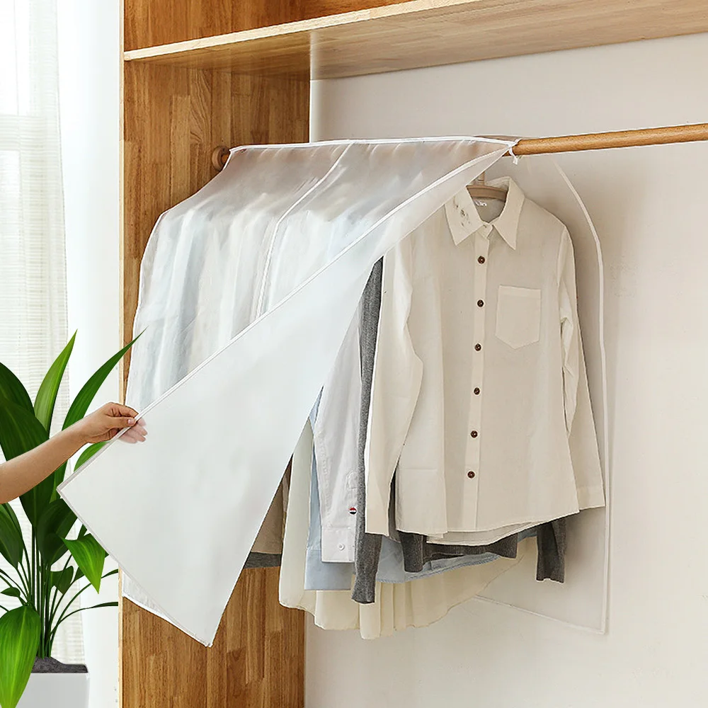 

Clothes Hanging Dust Cover Dress Suit Coat Storage Bag Pouch Case Dust-proof Moisture-proof Wardrobe Clothing Hanger Organizer