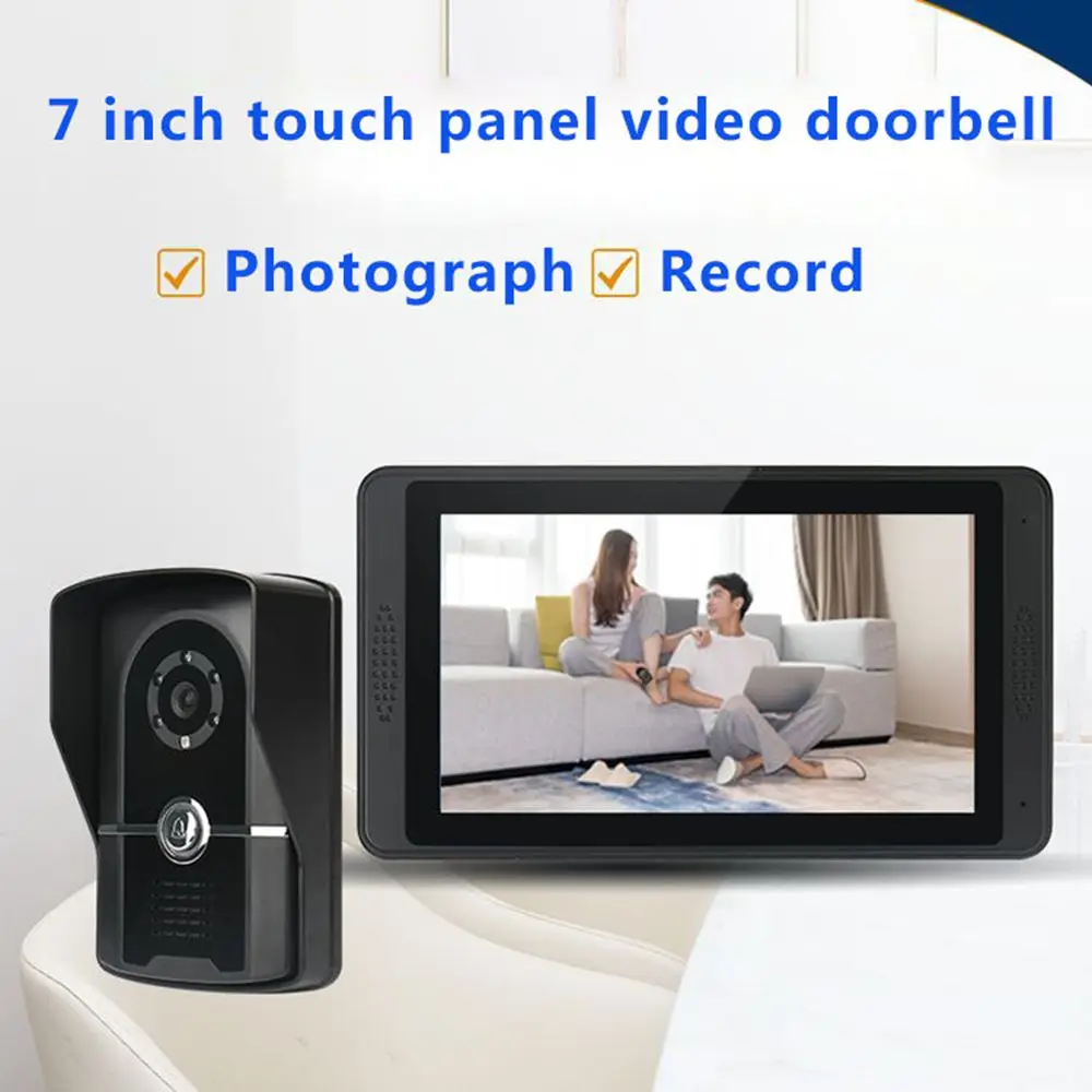 SYSD Video Doorphone DVR 7 Inch Touch Screen Video Intercom Doorbell with Record snapshort Kit Villa Surveillance IP55
