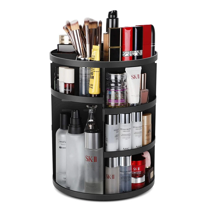 

Dressing Table Storage Box 360 Degree Rotation Skincare Product Rack Fashion Acrylic Makeup Organizer for Cosmetic Lipstick Case