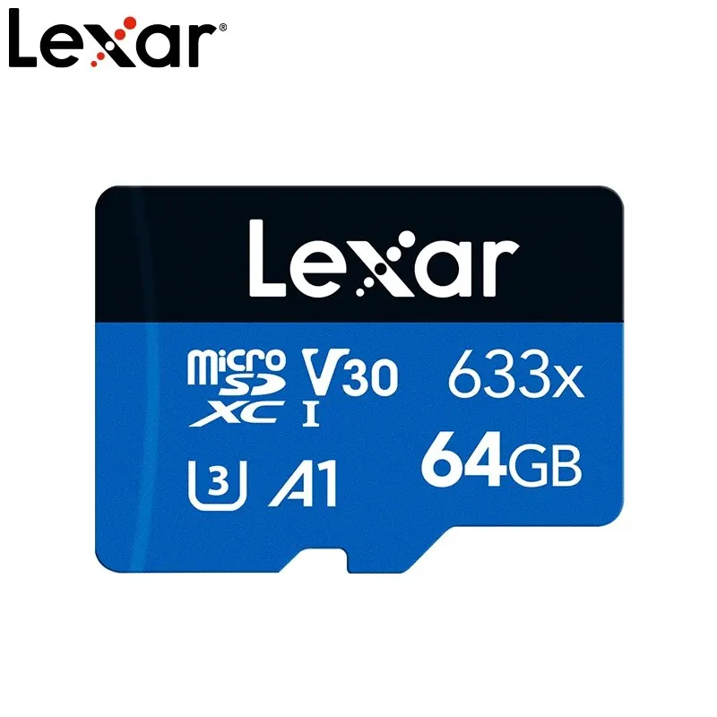 Lexar 633X Micro SD-Card 32 ГБ/64 ГБ/128 ГБ/256 ГБ/512 ГБ Флэш-память С Адаптером U3 A2 C10 Speed Class V30 Для