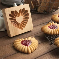 wooden flower shape cookie mold 3d biscuit embossing craft decorating baking tools suitable for kitchen diy cookie cutter