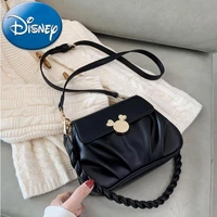 disney luxury brand retro mickey handbag womens 2022 new all match shoulder pleated bag mini leather messenger bag women borse